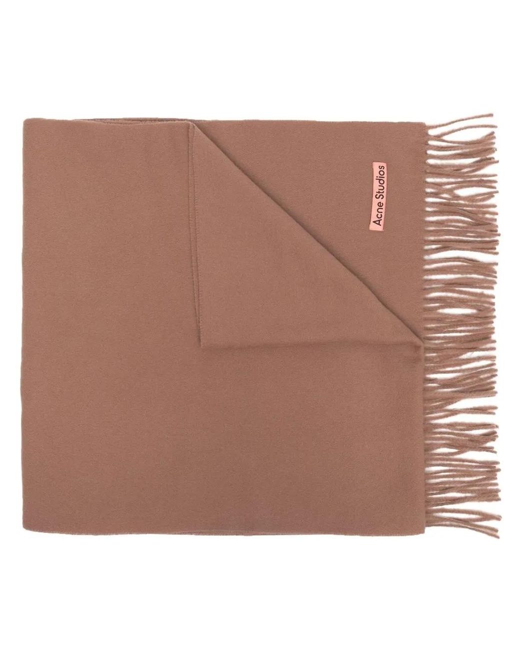 Acne Brown Fringed Wool Scarf