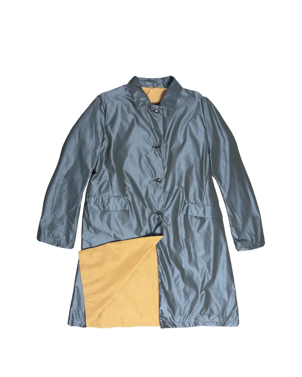 Herno Blue Reversible Button-Front Coat