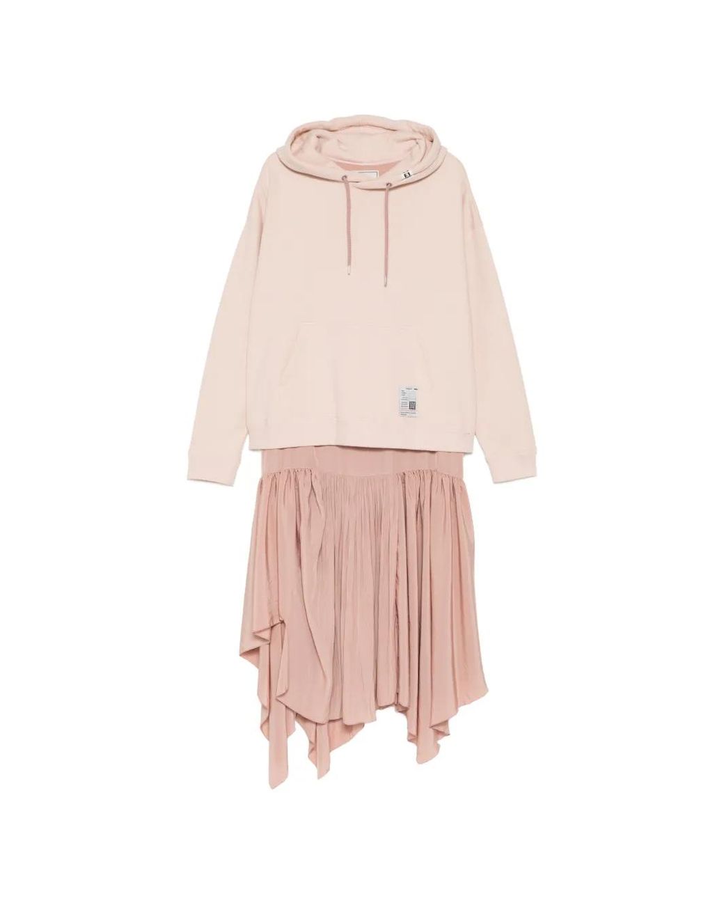 Maison Mihara Yasuhiro Pink Layered-Design Asymmetric Dress