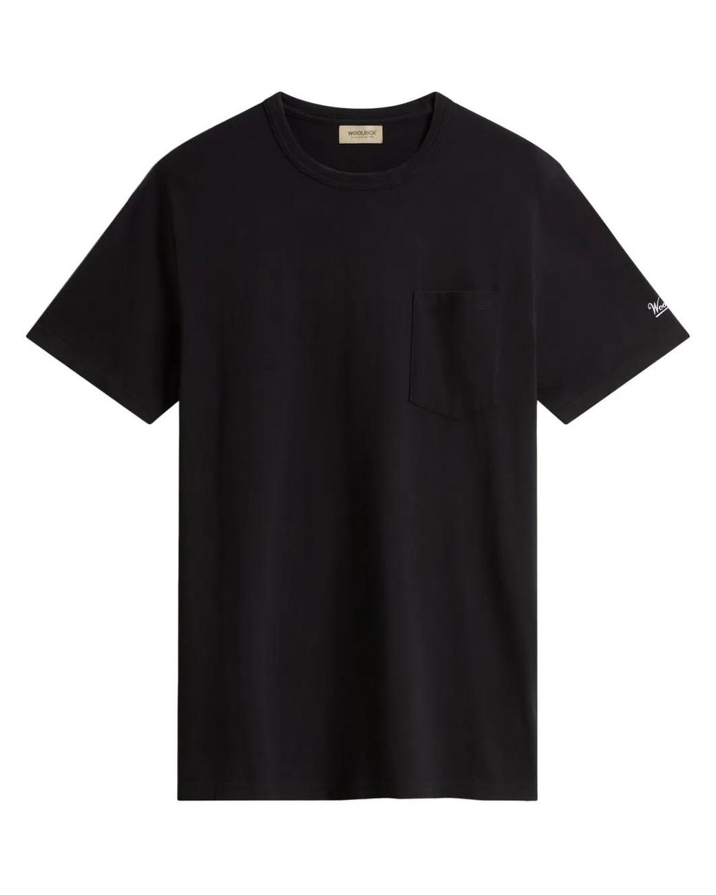 Woolrich Black Logo-Embroidered T-Shirt for men