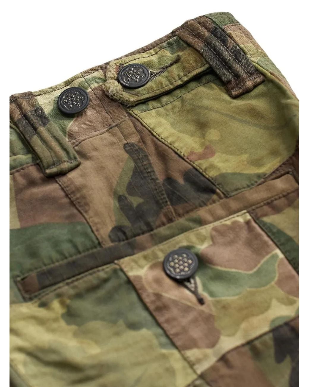 RRL Green Patchwork-Camouflage Shorts for men