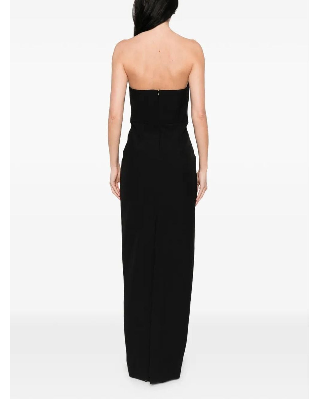 Roland Mouret Black Sweetheart Floral Dress