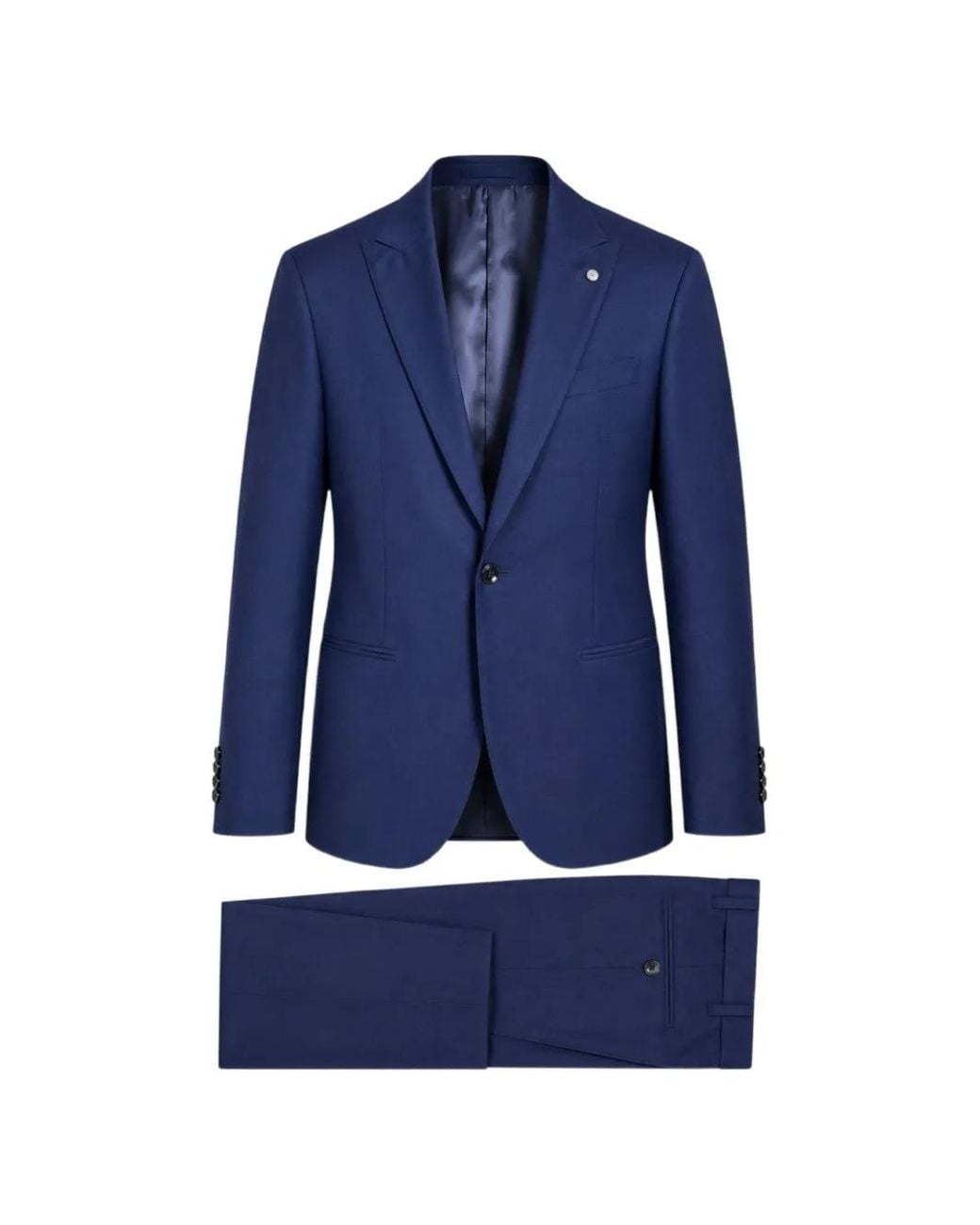 Luigi Bianchi Blue Single-Breasted Peak-Lapel Suit for men