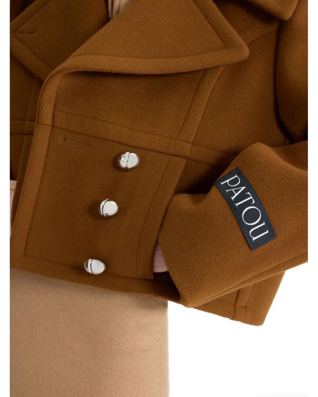 Patou Brown Veste En Laine À Boutonnière Croisée