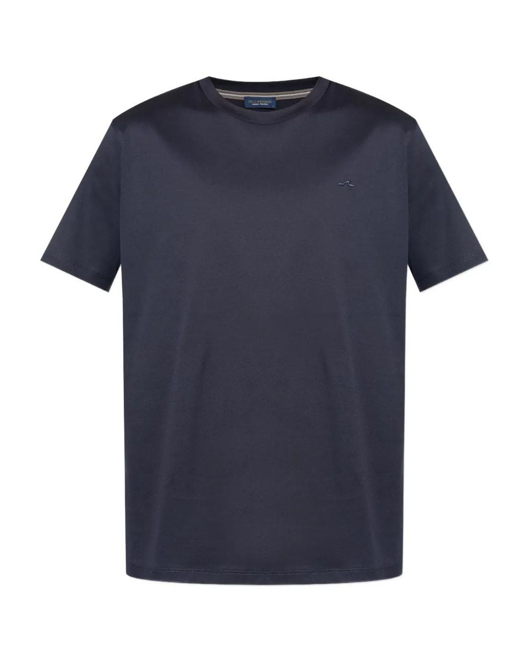 Paul & Shark Blue Logo-Embroidered Cotton T-Shirt for men