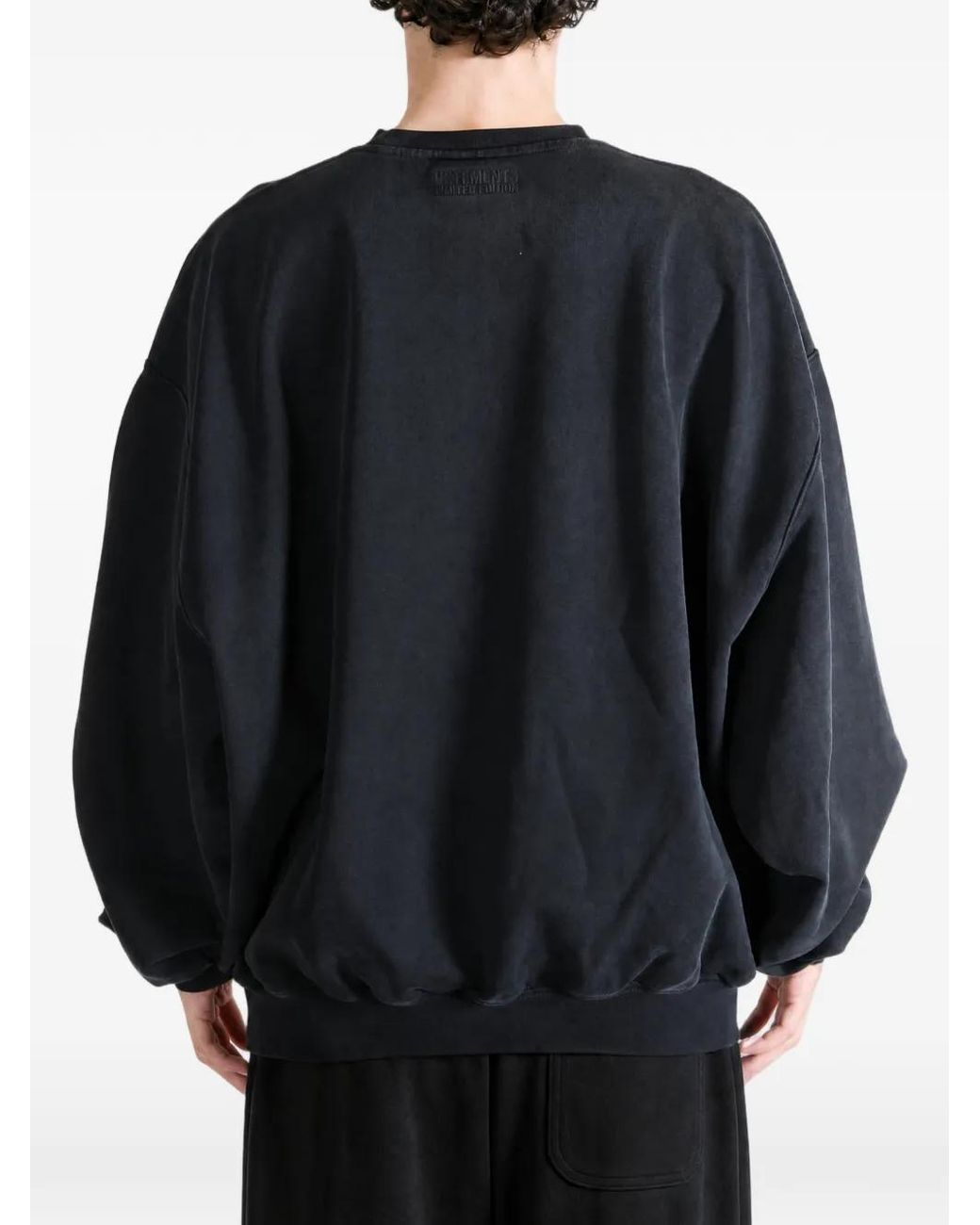 Vetements Black Fu Very Much Floral-Print Graphic-Print Sweater for men