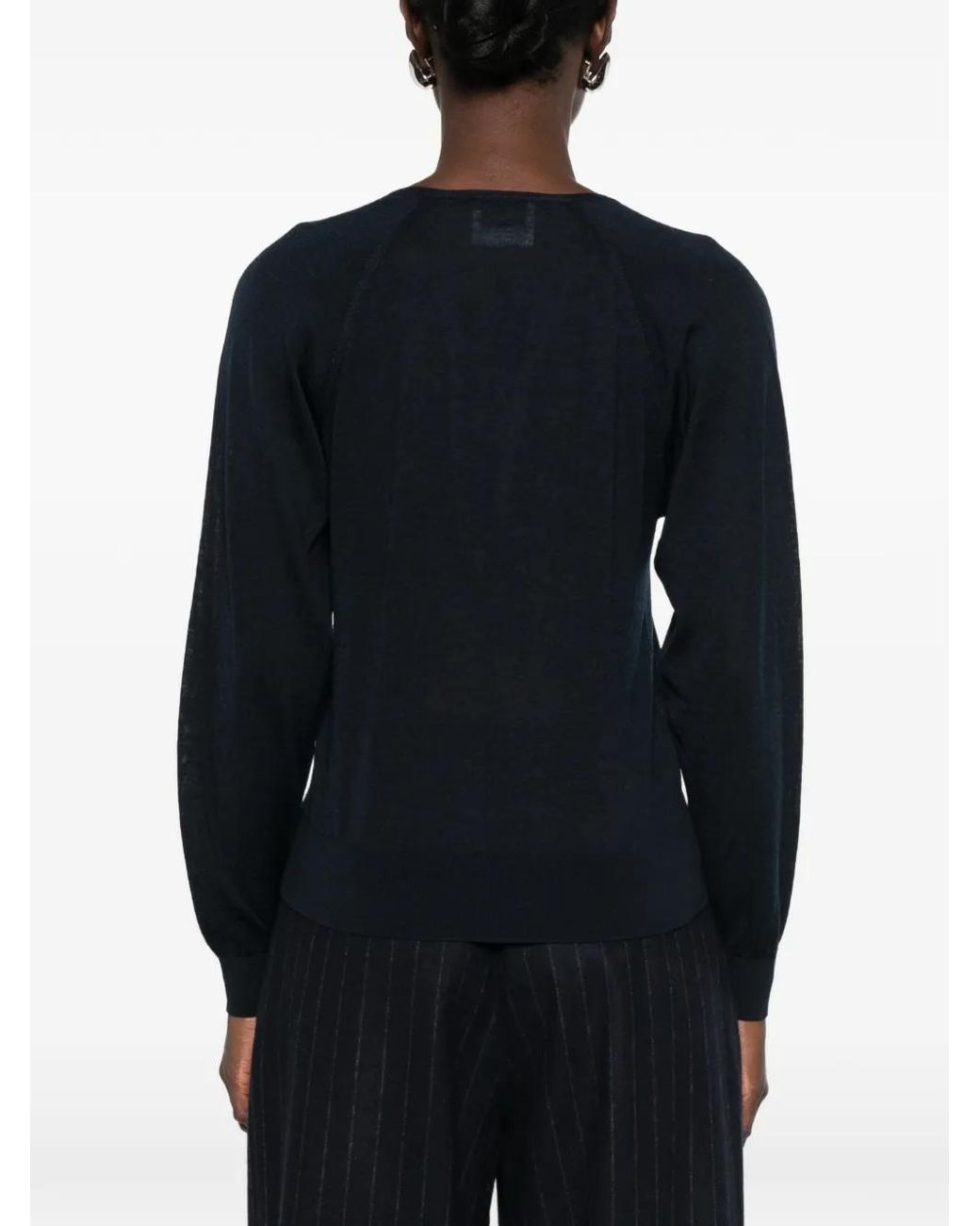 Forte_forte Black V-Neck Long-Sleeve Sweater
