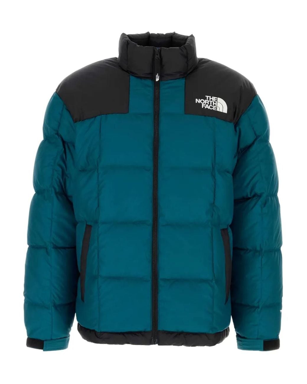 The North Face Blue Lhotse Down-Filled Colour-Blocked Jacket for men