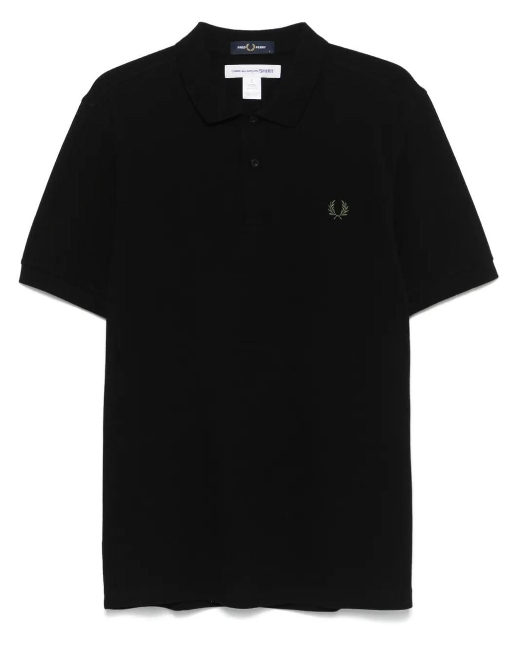 Comme des Garçons Black Cotton Slogan-Print Polo Shirt for men
