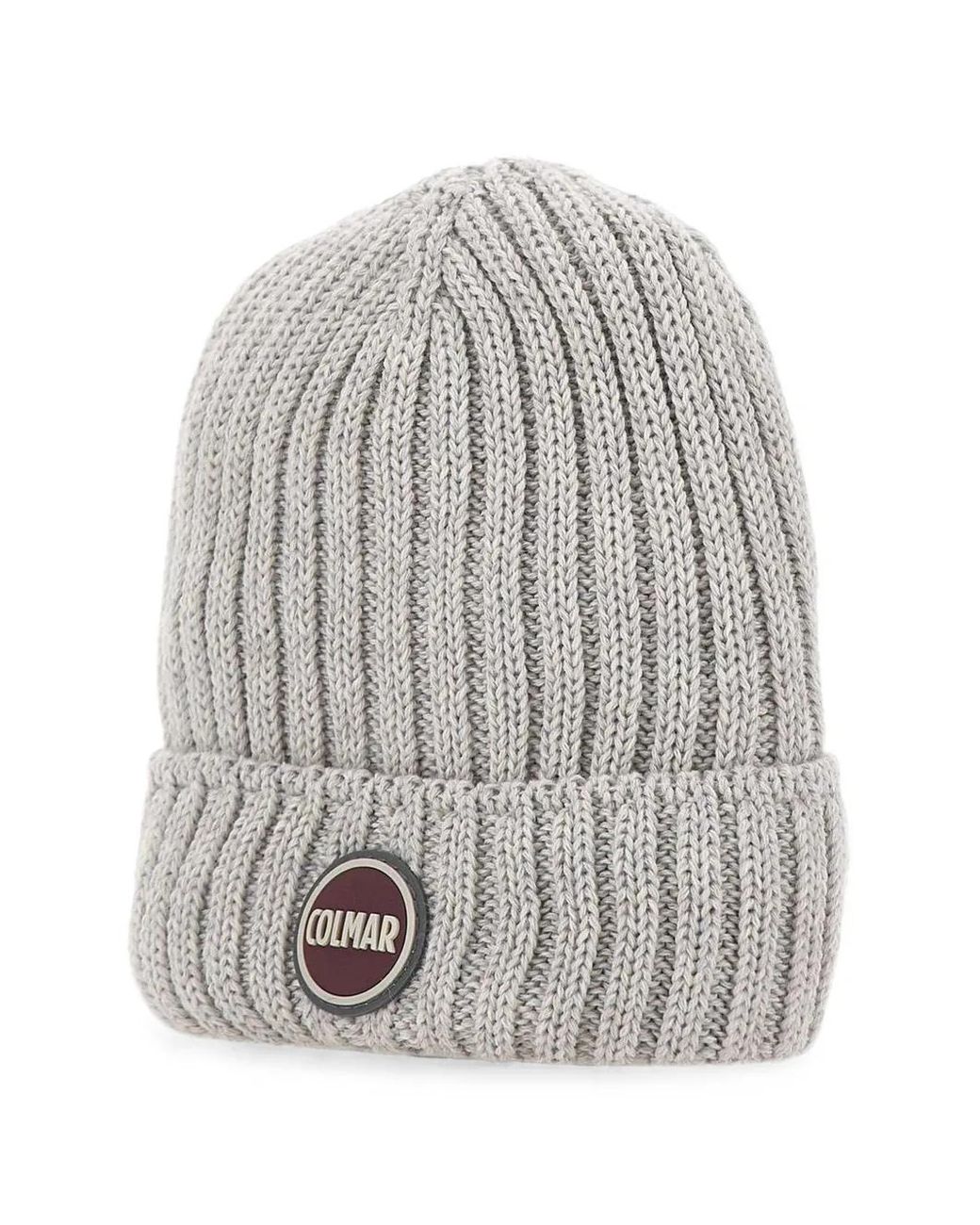 Colmar White Ribbed-Knit Beanie Hat for men
