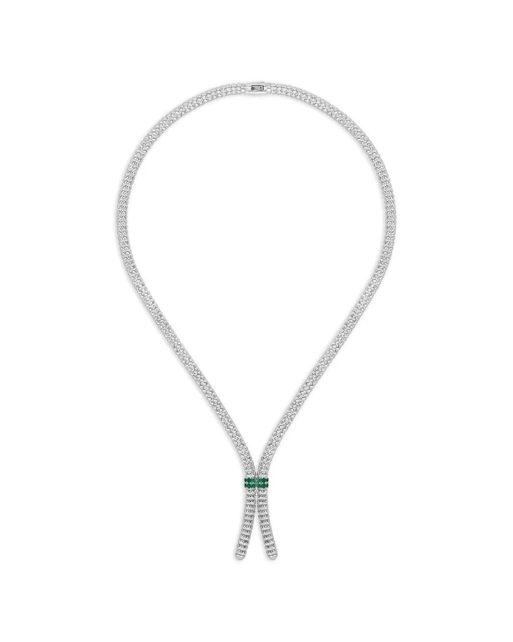 Officina Bernardi Metallic Enigma S Diamond And Emerald Necklace