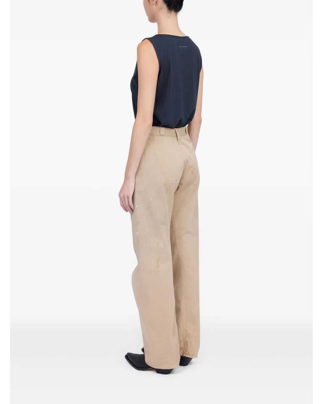 MM6 by Maison Margiela Natural Paint-Splatter Trousers