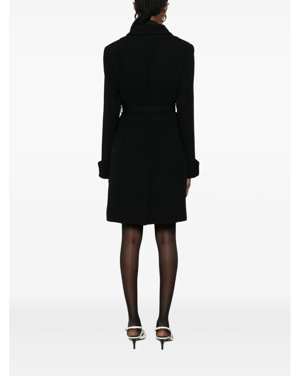 P.A.R.O.S.H. Black Belted Button-Up Coat