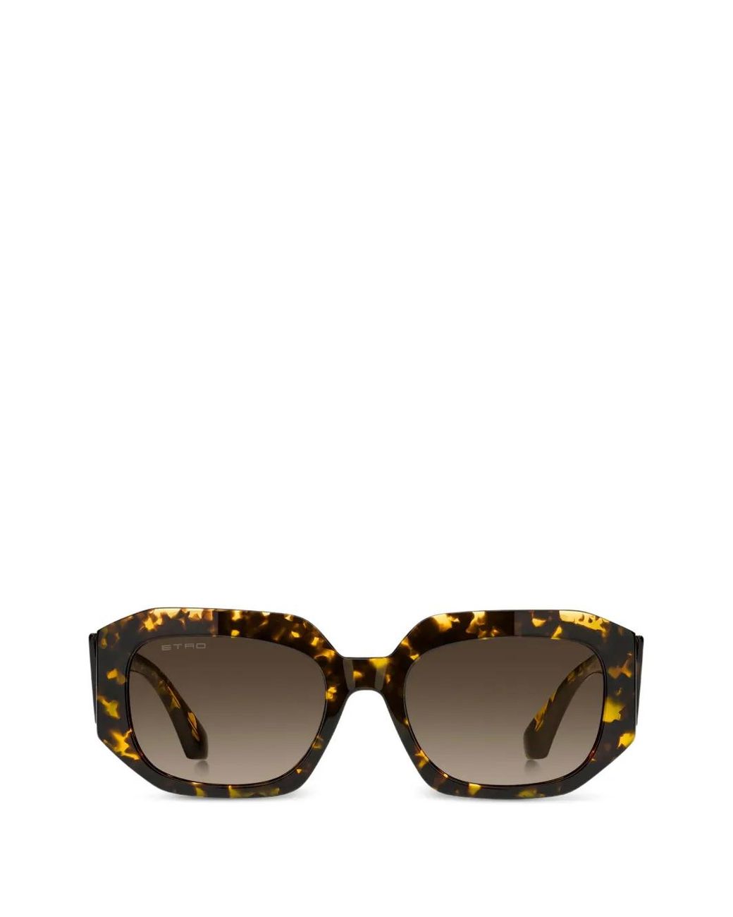 Etro Brown Tortoiseshell-Effect Rectangle-Frame Sunglasses