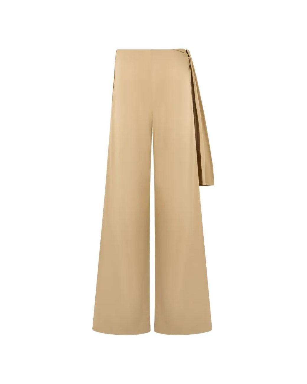 Alberta Ferretti Natural Pantalon Slim Évasé