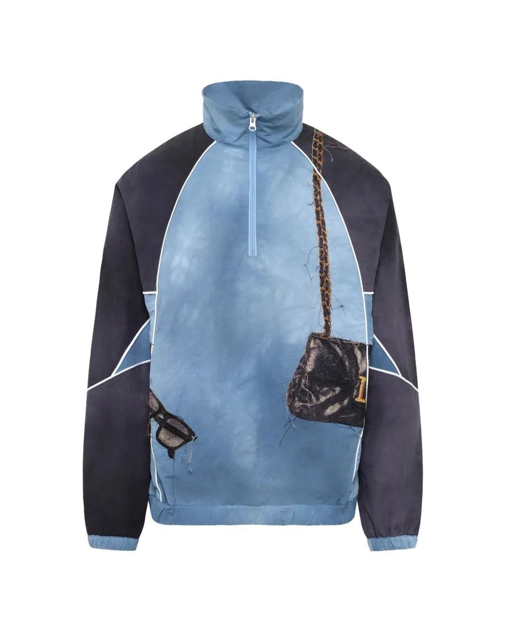 Doublet Blue Half-Zip Jacket for men