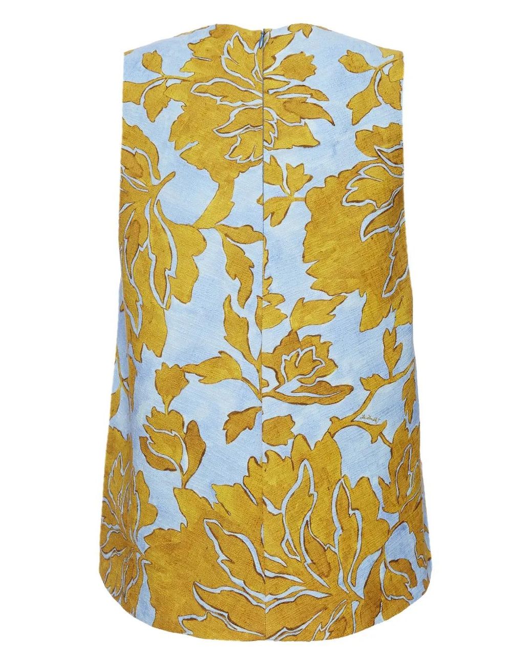 LaDoubleJ Yellow Cotton Floral La Scala Top