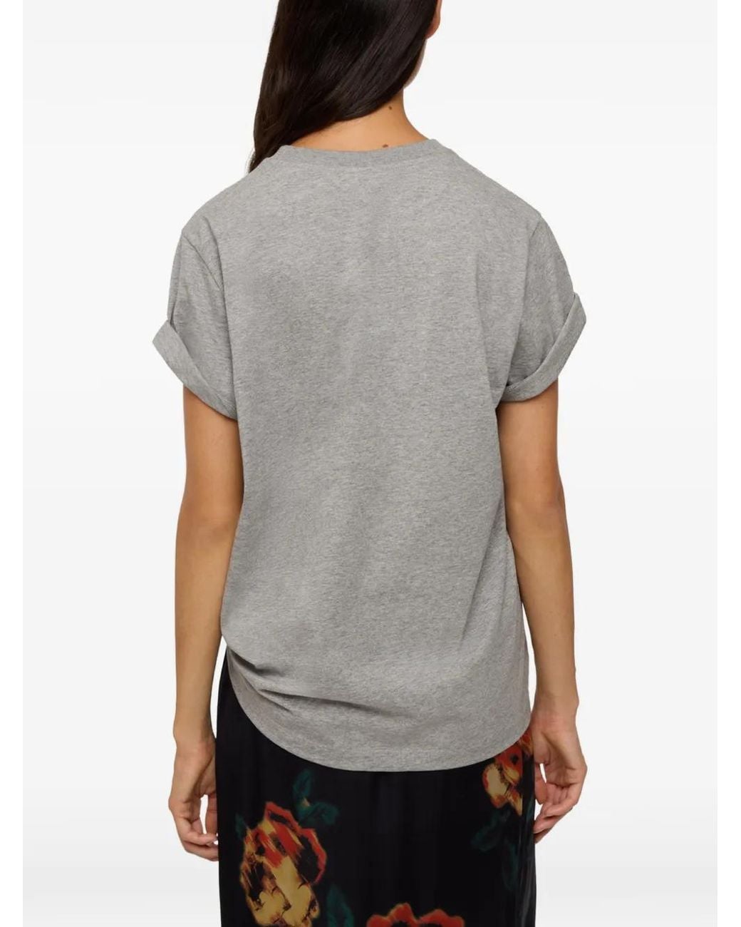 Ganni Gray Leopard-Print T-Shirt