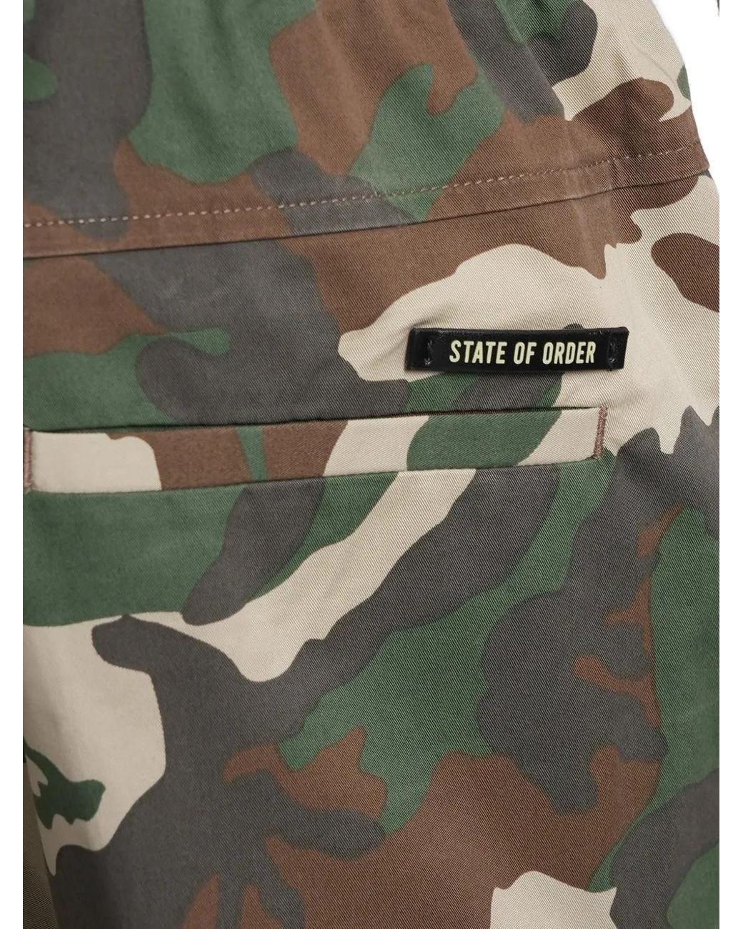 State of Order Gray Camouflage Cargo Pants for men