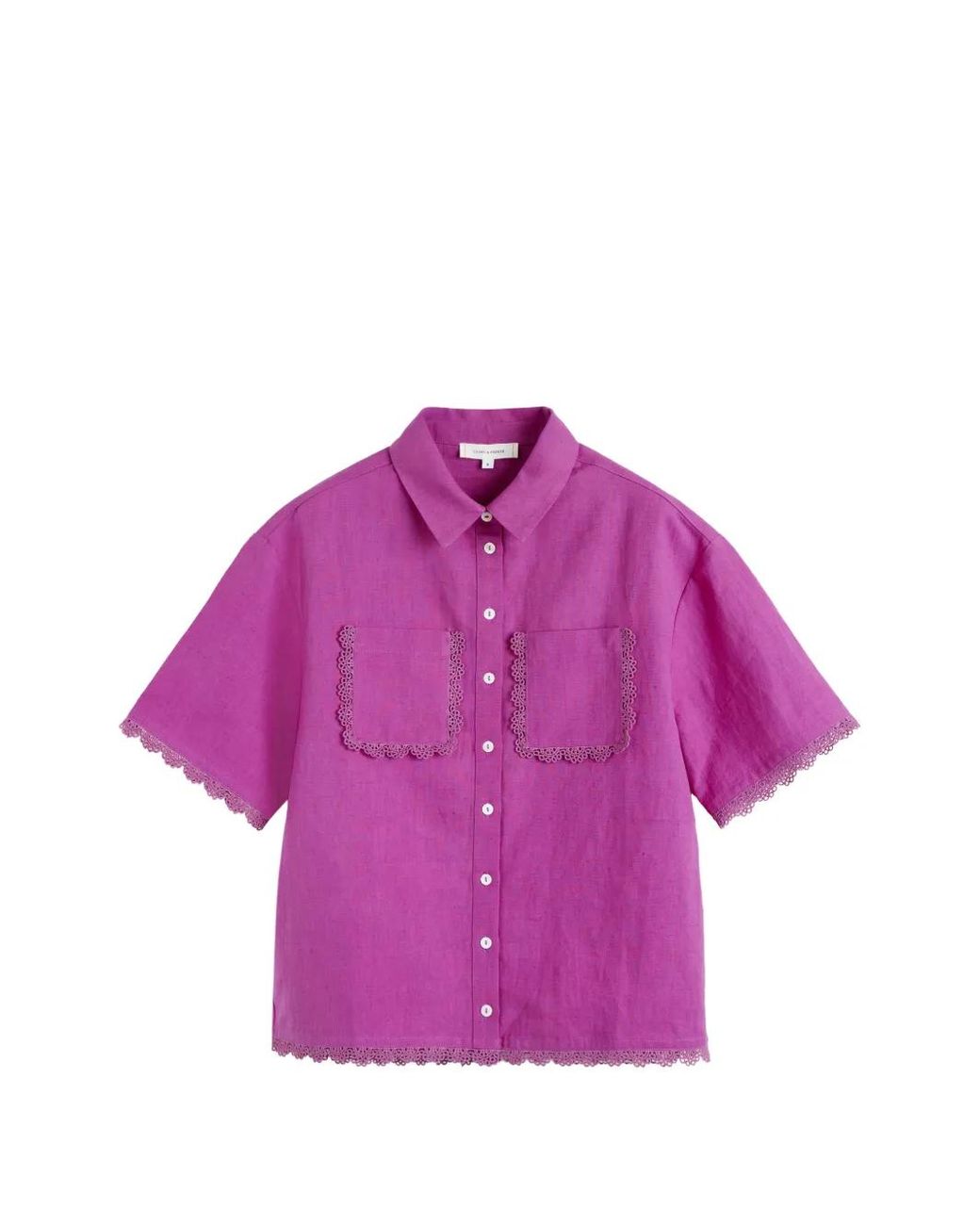 Chinti & Parker Purple Scallop-Trim Shirt