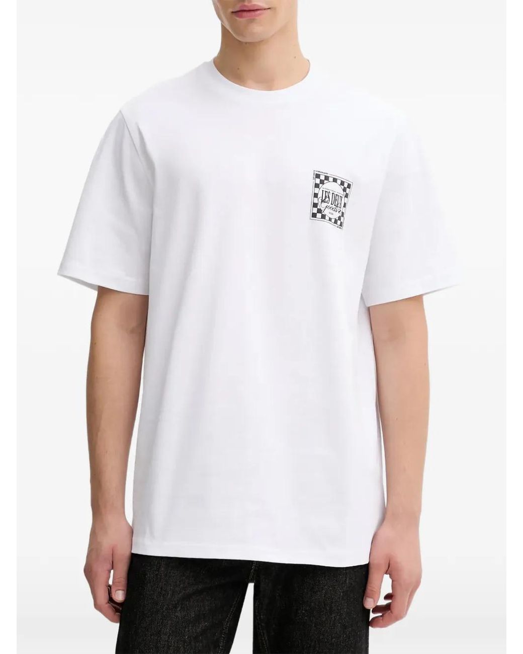 Les Deux White Graphic-Print Logo-Print T-Shirt for men