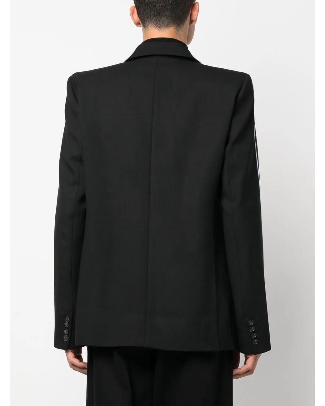 VTMNTS Black Single-Breasted Wool Blazer for men