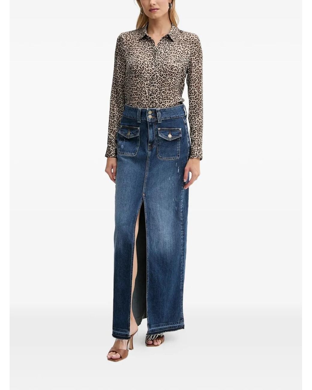 Guess Gray Chiffon Shirt