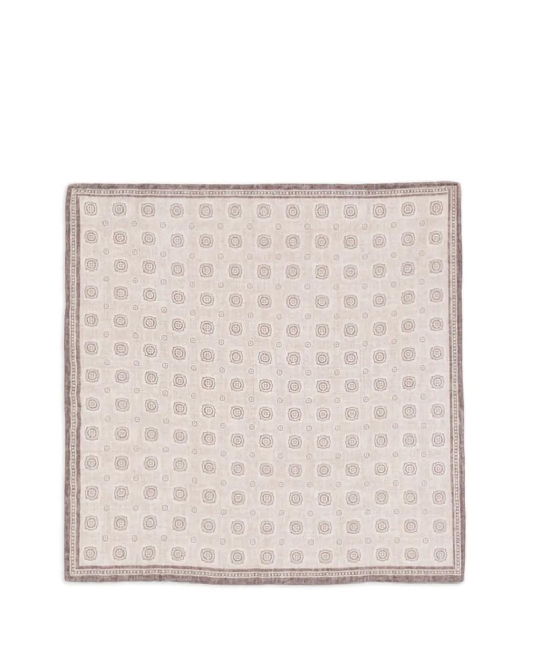 Eleventy Natural Geometric-Print Pocket Square for men