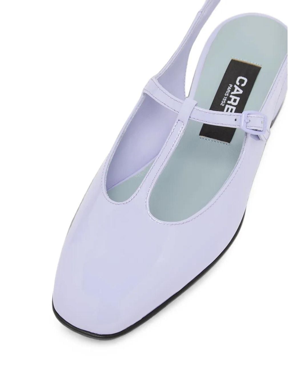 CAREL PARIS White Escarpins En Cuir Verni À Bride Arrière Prune