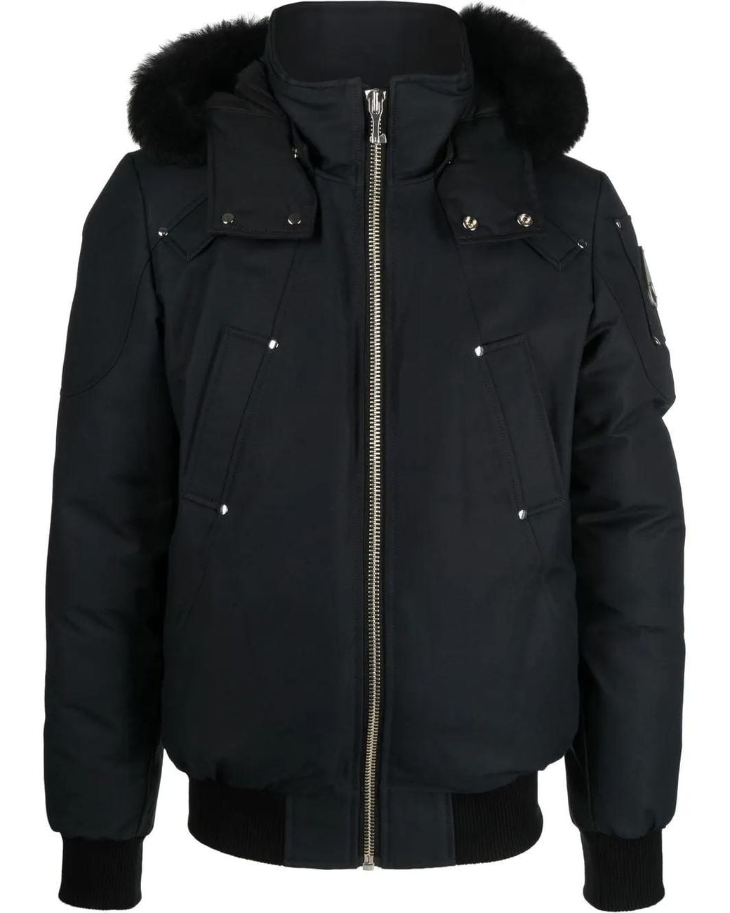 Moose Knuckles Black Padded Hooded Jacket for men