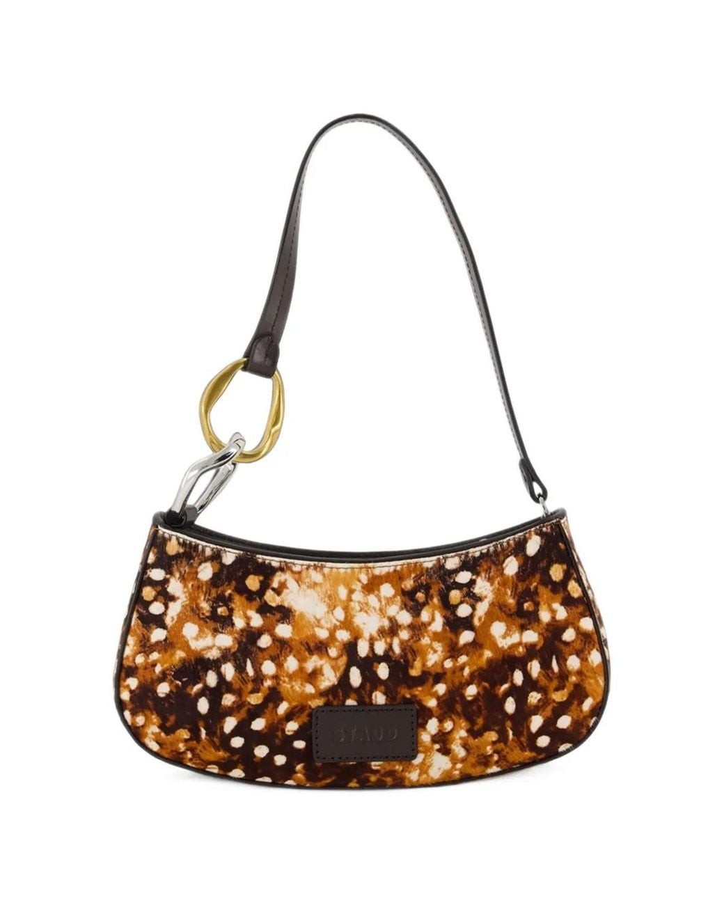 Staud Metallic Ollie Haircalf Shoulder Bag