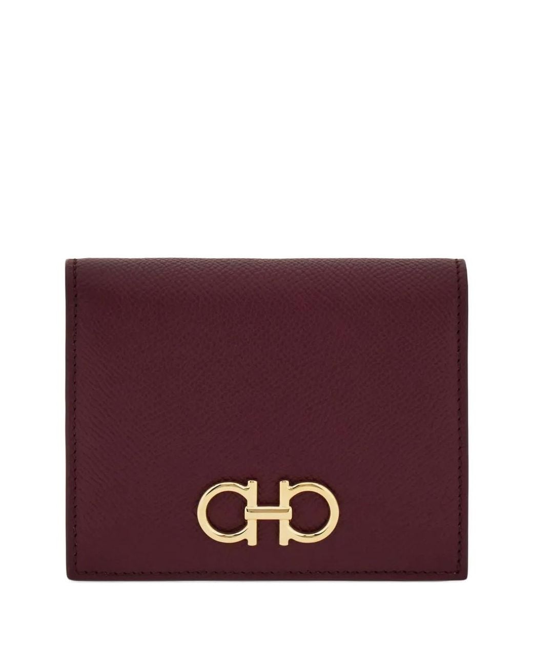Ferragamo Purple Gancini Buckle Compact Wallet