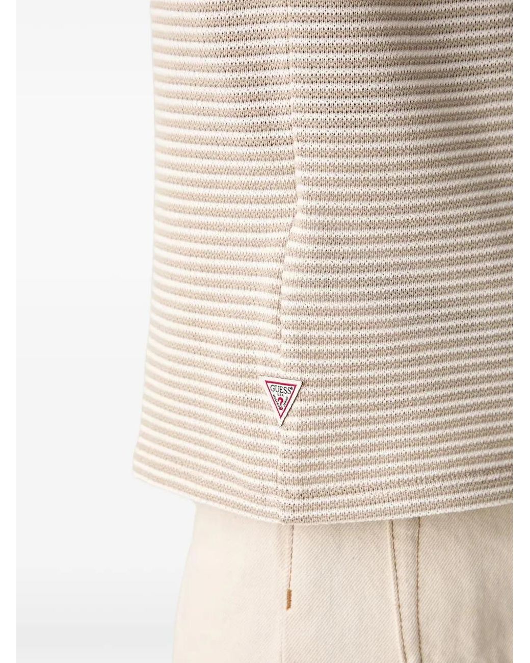 Guess White Knitted Polo for men