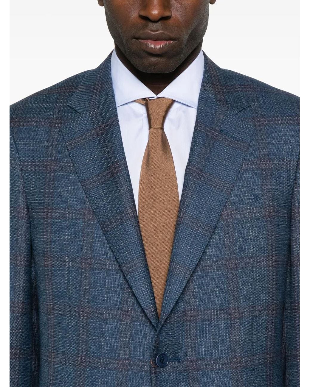 Canali Blue Checked Blazer for men