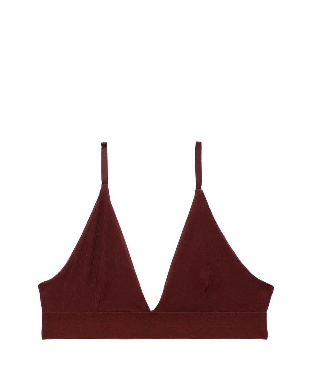 Baserange Red Ribbed Triangle Bra