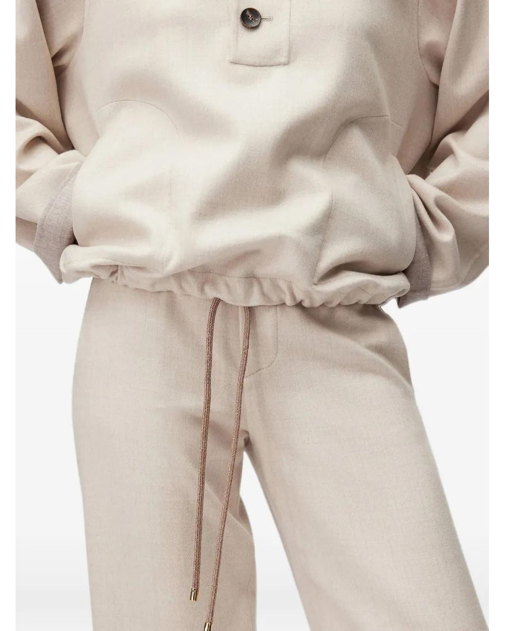 RETORI White Drawstring-Hem Wool Hoodie