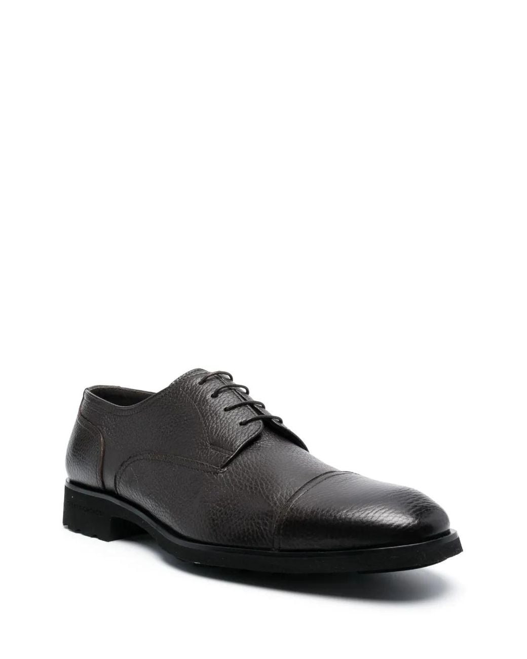 Casadei Black Anticato Leather Derby Shoes for men