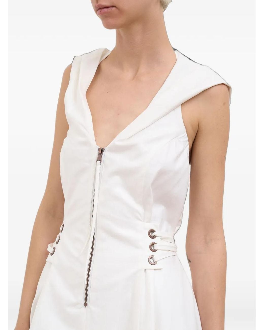 Studiob3 White Lamba Sleeveless Midi Dress