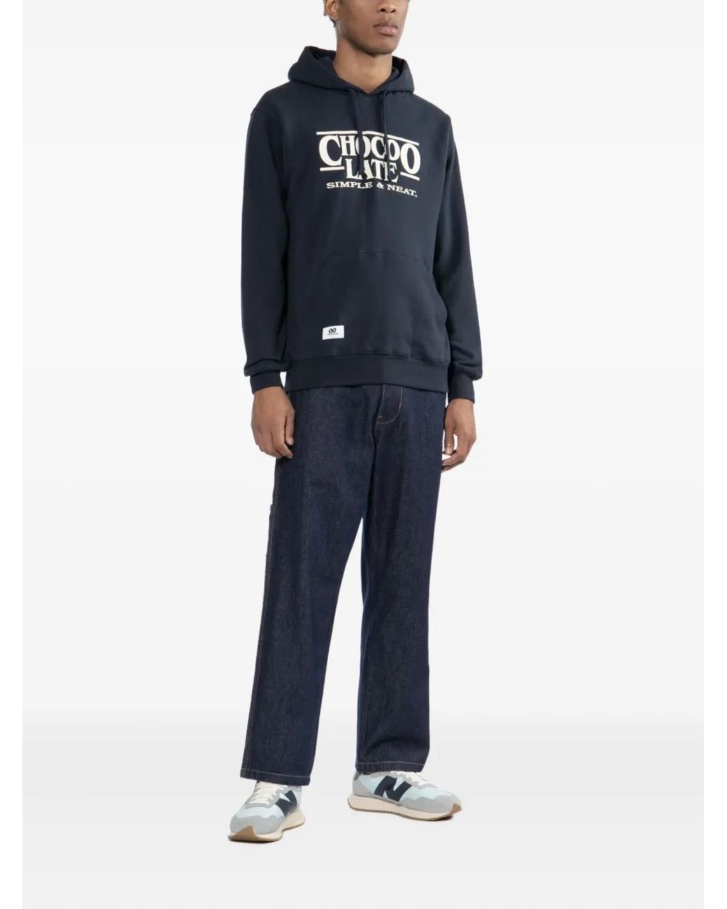 Chocoolate Blue Logo-Embossed Hoodie for men