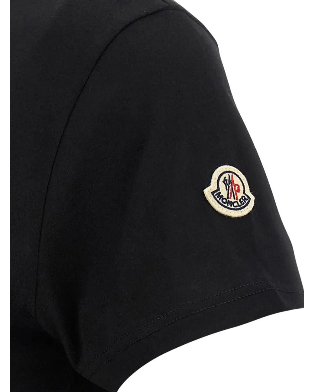 Moncler Black Logo-Patch T-Shirt