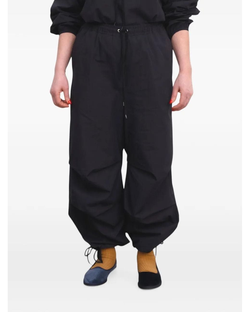 Baserange Black Uro Drawstring Trousers
