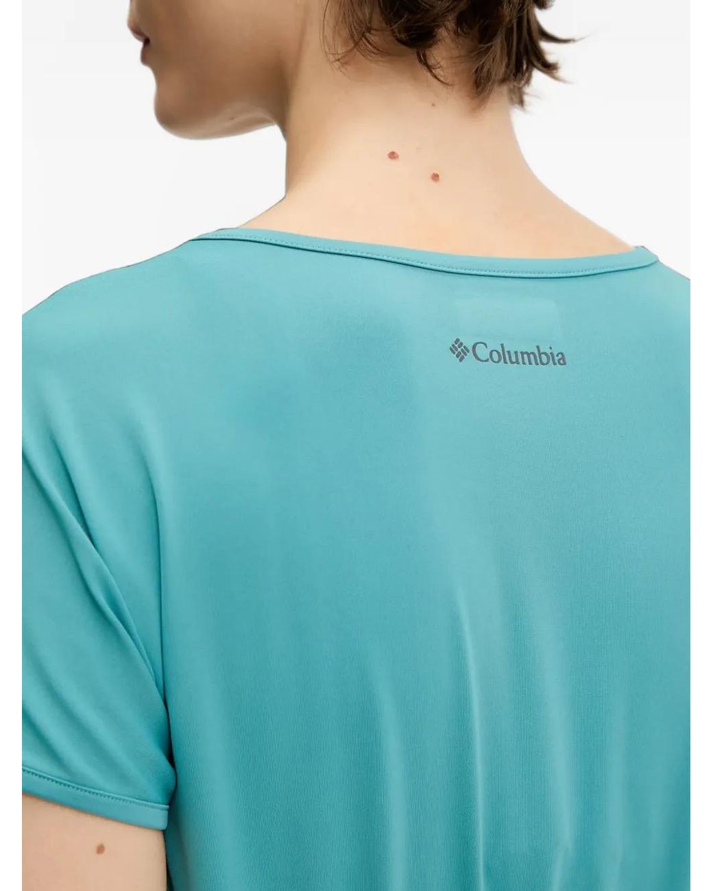 Columbia Blue Elasticated-Waist Mini Dress