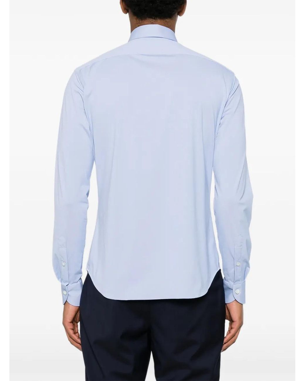 Xacus Blue Spread-Collar Long-Sleeve Shirt for men