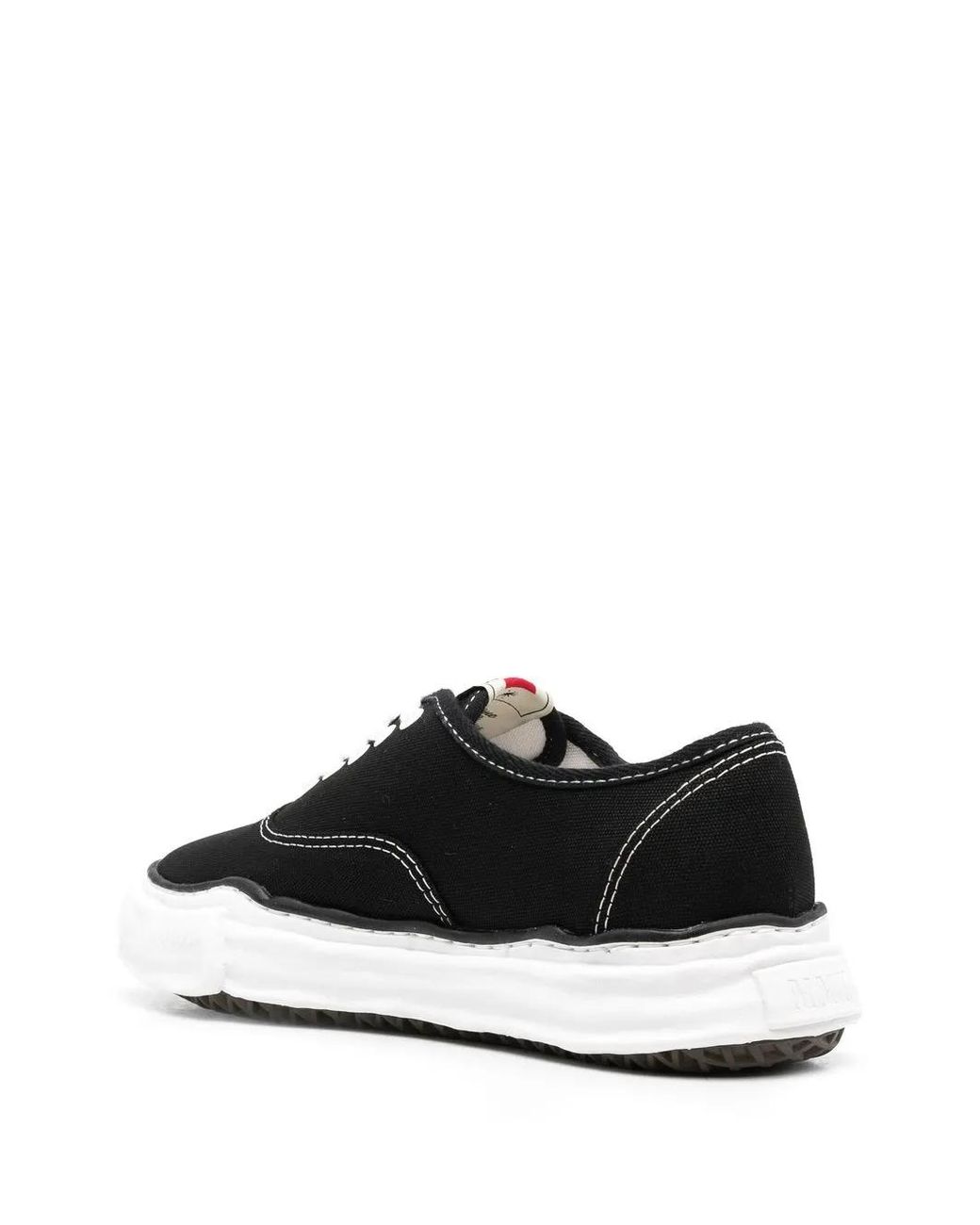 Maison Mihara Yasuhiro Black Logo-Patch Low-Top Sneakers