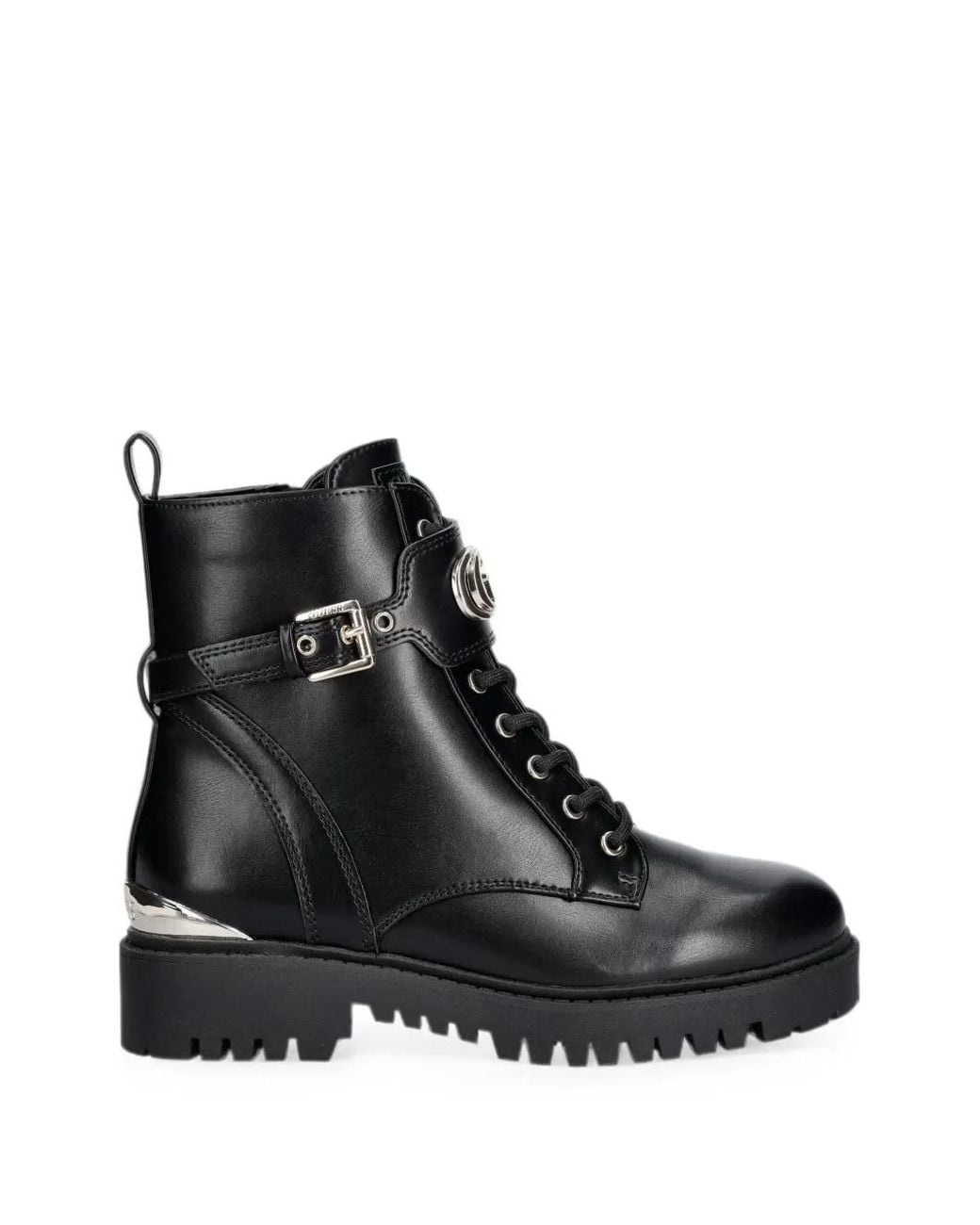 Guess Black Buckle-Fastening Lace-Up Boots