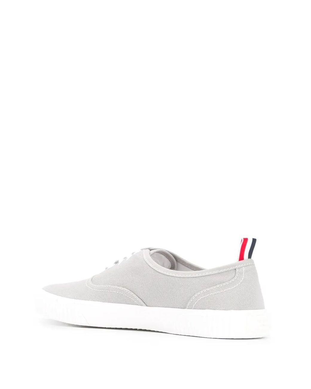 Thom Browne White Canvas Heritage Sneakers With Vulcanized Soles Sneakers for men