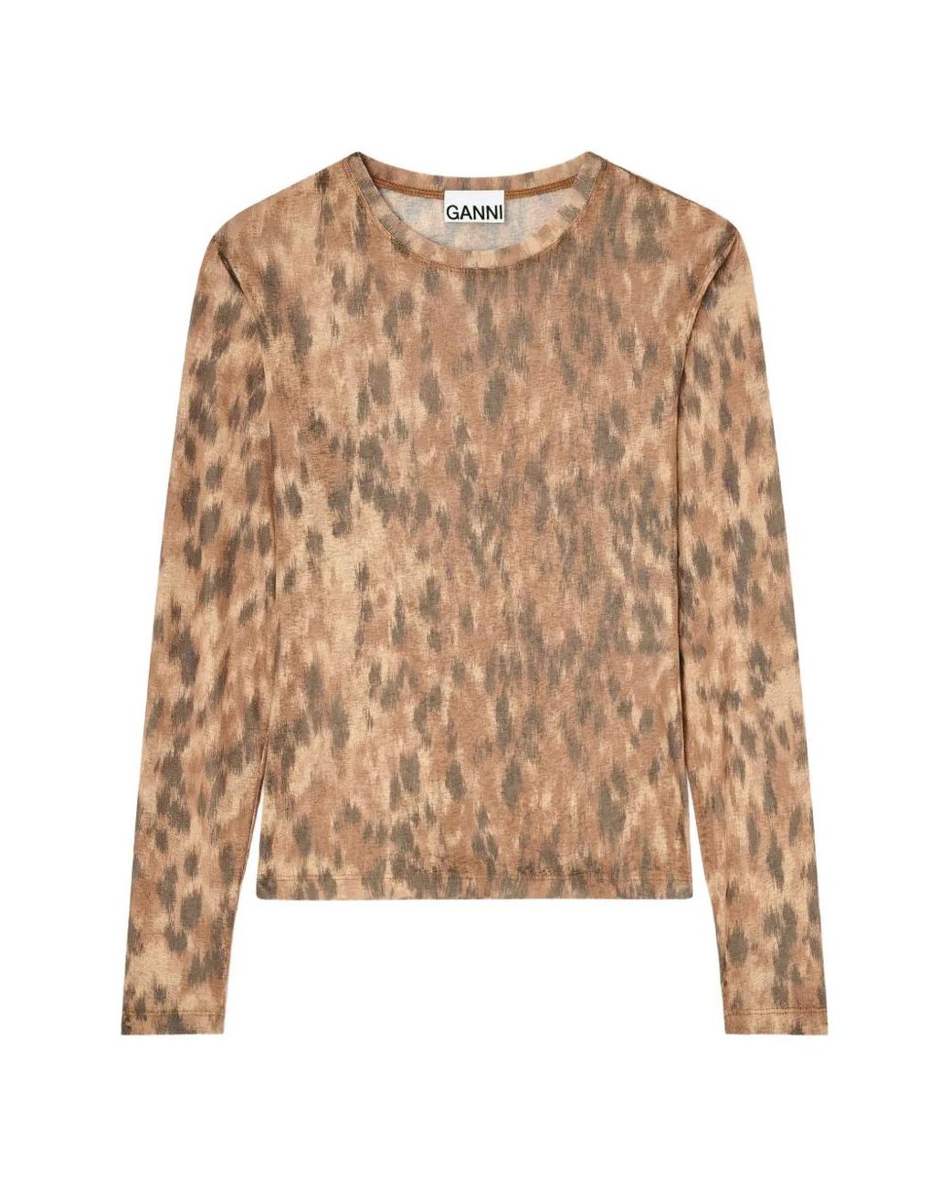 Ganni Natural Long-Sleeve Top