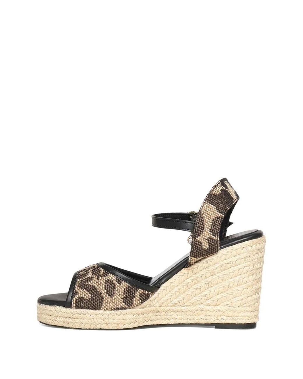 V73 Metallic Leopard-Print Wedge Sandals