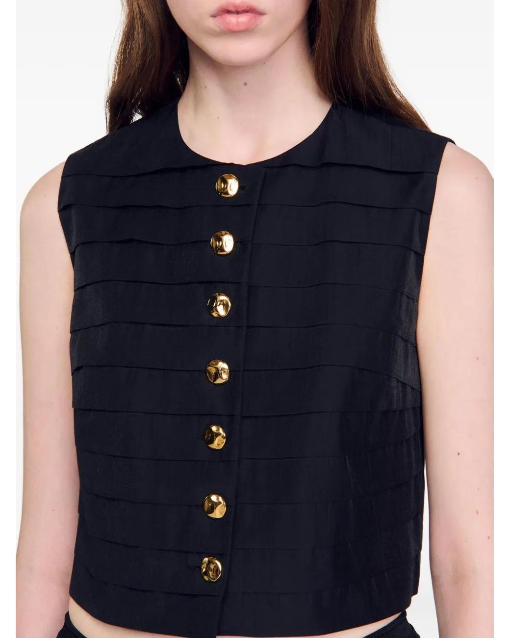 Top Eilat Crop di Sandro in Black