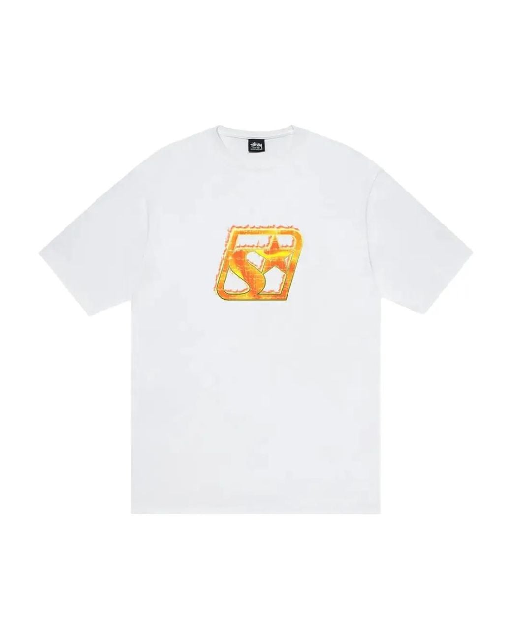 Stussy White Blaze Graphic T-Shirt for men
